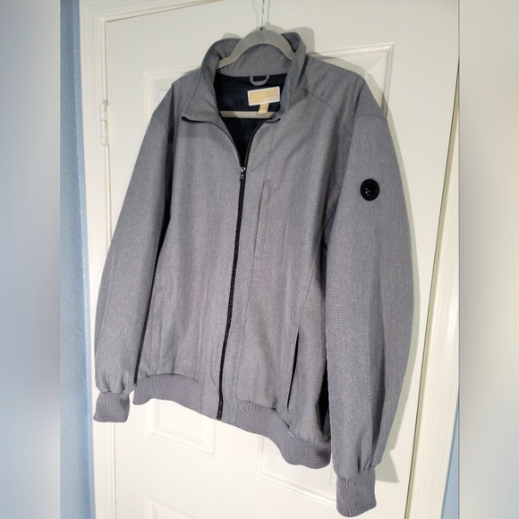 Michael Kors Men's Bomber Jacket Grey Polyester Windbreaker Lined Size 2XL - Picture 3 of 14